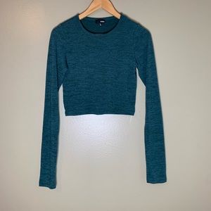 Aritzia: Wilfred Free Teal Crop Top